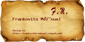 Frankovits Mánuel névjegykártya